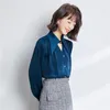 Women's Blouses & Shirts 2021 Women Blusas Female Spring Harajuku Solid Blue OL Poleras Streetwear Casual Loose Plus Size Tops Tees 1125