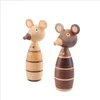 Wooden ornaments couple mouse creative home decoration porch puppet coffee shop decorative arts and crafts gift 210607