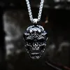 Pendentif Colliers Rétro Punk En Acier Inoxydable Fantôme Crâne Masque Collier De Mode Animal Moto Chaîne Mâle Évider Cadeaux En Gros