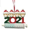 2021 Nowa świąteczna dekoracja Kwarantanna Ozdoby Rodzina 1-7 Heads DIY Drzewo Wisiorek Akcesoria z Rezynami Lina