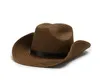 Män Västra Cowboy Summer Beach Sun Cap Outdoor Women Wide-Brimmed Jazz Kepsar Sombrero de Paja Hombres