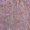 Ailigou New Summer High Quality Pink Mini Sequin Feather V-neck Fashion Skinny Dress Nightclub Party Skinny Dress 210331