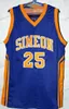 Custom Retro Derrick # Rose Simeon High School Basketball Jersey Mens Stitched White Yellow Blue Number and name Jerseys