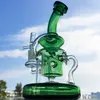 8-дюймовые тяжелые базовые кальяны Klein Bongs Tornado Recycler Glass Bong Dainchwade Perc Нефтяные Установки DAB 14 мм сустава водопроводные трубы с миской