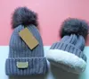 Wholesale High quality Winter caps Hats Women and men Beanies with Real Raccoon Fur Pompoms Warm Girl Cap snapback pompon beanie 6831