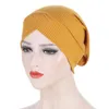 Hooded Hat With Striped Forehead Cross Turban Multicolor Muslim Turbante Cap Beanie/Skull Caps Oliv22