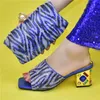 Jurk Schoenen Aankomst Afrikaanse en Tassen Matching Set ingericht met Rhinestone Nigeriaanse zak om te matchen