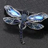 Broches Broches Bleu Cristal Vintage Libellule Pour Femmes Haute Qualité Mode Insecte Broche Manteau Accessoires Animaux Bijoux GiftsPins