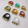 10st 2021 Golden Bead Transparent harts akrylväv Ringar för kvinnor Vänner Par Smycken Trendig resa