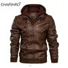 Chaifenko冬のブランド暖かい男性の革のジャケットのオートバイのスタンド襟の革のコート男性のファッションカジュアルPU男性のジャケット211111