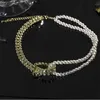 Klassieke Vintage Choker voor Vrouwen Eenvoudige Pearl Rhinestone Ketting Persoonlijkheid Asymmetry Charm Chokers vakantie punk feest kettingen