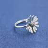 anello daisy in argento