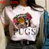 Kawaii mops harajuku śmieszne kreskówka t-shirt kobiety mops mama graficzny ładny anime tshirt psa streetwear t shirt ullzang top tees kobiet x0628 \ t