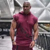 Mens Tank Tops män Bodybuilding Top Sleeveless Hoodie Sweatshirt Summer Gym Fitness Workout Casual Fashion Singlet Vest