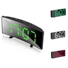 Tafel Wekker voor Kamer Gebogen Dimbare LED SN Electronic Digital Desktop Clock voor Kinderen Slaapkamer Grote Tafelklok 211111