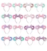 Children Headband Sequin Bowknot Hair Sticks Candy Color Girl Hairs Accessories Doughnut Headgear Accessory Trend French Korean Style 24Colors wmq1195
