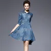 Casual Dresses America 2021 Denim Spring & Summer Women's Embroidery Fashion Plus Size Dress Jeans LYQ081