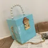 Pearl Tote Hard Box Bag 2021 Новый высококачественный PU кожаный женский дизайнерская сумка цепь плечевой мешок сумка мини-банкетный