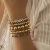 Beaded, Strands 5 Pcs/set Gold Color Acrylic Beads Bracelet For Women Colorful Africa Letter Inital Bracelets Set Boho Braclet Accessories