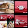 Drop Delivery 2021 925 Sterling Sier Moonso Rings 3 Carat For Women Wedding Engagement Jewelry Anel Aneis Anillos O Pure B1 R213A 7Cjay