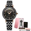 Sunkta Kobiety Zegarki Luksusowe Marka Prezent Czarny Damski Watch Moda / Sukienka Wristwatch Wodoodporna Prosty Styl Reloj Mujer 210517