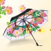 Prezenty parasole wzmocnione ochrona przed UV parasol parasol dziecięcy dziewczyna tri-fold vinyl kreatywny kot deszcz kobiety