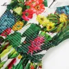 Créateur de mode robe femme été robe en coton pour femme col en V Cactus imprimé fleuri taille élastique robes 210524