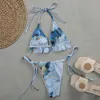 Badkläder kvinnor baddräkt sexig push up mikro bikinis set lady tie-dye simning baddräkt strandkläder sommarbrasiliansk bikini 2021 kvinnor