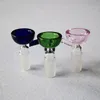 Ciotola di vetro all'ingrosso Accessori per fumatori Ciotola multicolore per tubi dell'acqua Bong in vetro Olio Dab Rigs Strumento per tabacco con giunto maschio 14mm 18mm