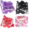NXY Adult toys 10 Pcs/set Sexy Lingerie PU Leather bdsm Bondage Set Hand Cuffs Footcuff Whip Rope Blindfold Erotic Toys For Couples 1130