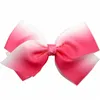 Mode Tryckt Grosgrain Ribbon Bows Baby Girls Hair Clips Söt Tecknad Bowknot Spädbarn Bangs Hårpin Kläder Tillbehör