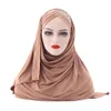 Front croix cheveux Wrap écharpe couleur unie paillettes paillettes Jersey Hijabs musulman bandeau femmes Turban cheveux casquette foulard 2021