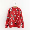 HSA Elegant Pullover Women O-Neck Reindeer Snowman Christmas Sweater Winter Female Lady Pull Femmii Knitwear Sweaters 210417