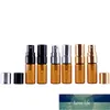 Wholesale 3ml portátil de vidro marrom frascos de perfume atomizador contencitador cosmético para óleo essencial