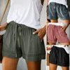 Hoge taille shorts voor vrouwen zomer vrouwen Koreaanse stijl casual losse high-taille strappy wide-been korte strand 210517