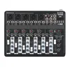 Microphones Sound Card Audio Mixer Board Console Desk System Interface 7 Channel Usb Bluetooth 48V Power Stereo (Us Plug)