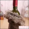 Decorations Festive Party Supplies Home & Garden Bow Plaid Linen Clothes With Fluff Creative Wine Bottle Er Fashion Christmas Decoration Dro