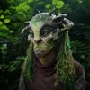 Masker Cosplay Mascaras Halloween Forest Spirit Mask/Hjälm, realistiska ansiktsdräkter Led Light Up Mask Funny Unisex vuxna