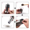 Automatic Salt Pepper Mill Grinder Electric Stainless Steel LED Light Gravity Operated Mills Kitchen Spice Tools Set for Cooking 210712