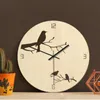 Wall Clocks Home Decor Living Room Silent Wooden Bird Clock For Kids Rooms Cartoon