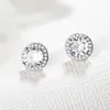 Female shiny diamond 925s round hypoallergenic earring sticks bride bridesmaid gift earrings fashion luxury exquisite jewelry P6982