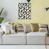 Домашний декор вышитый подушка чехла подушки с желтой серой/белой геометрическим цветочным холстом.
