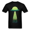 UFO Alien Tee Рубашки мужчины Возьми меня Домашний Хипстер Большой Размер Мужская Футболка Хлопок Интересная смешная футболка для одежды для взрослых 210716