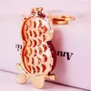 Bling Bling Crystal Keychains Сова Кулон Металлический брелок Сыч Ключевые Цепь Металлические Ключ Кольцо Подарок Унисекс