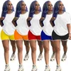 New Summer jogging suits women plus size 3XL outfits short sleeve tracksuits pullover white T shirtsshorts two piece set running sportswear casual sweatsuits 5417