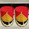 Red Party Army Top Hats For Children Adults School Stage Performance Drum Team Hat Music Guard of Honor Accessories Militär Cosplay Festival Celebration Headwear