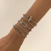 Link Chain Bohemian Gold Armband For Women Crystal Multilayer Rope Girls Punk smycken 2022 Trend Lady Charms Armelett