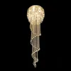 Long stair chandeliers duplex building villa living rooms staircase lamp modern minimalist crystal chandelier for dining Room Lamps LED