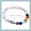 Beaded, Strands Armbanden Sieraden Zeven Chakra's Yoga Micolor Agaat Armband Kralen Energie Volcano Stone Drop Levering 2021 VJNFH