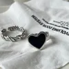 Pure Silver 925 Korean Fashion Resizable Heart Ring For Women Aesthetic Bohemia Design Engagement 2022 Fine Bulgaria Jewelry